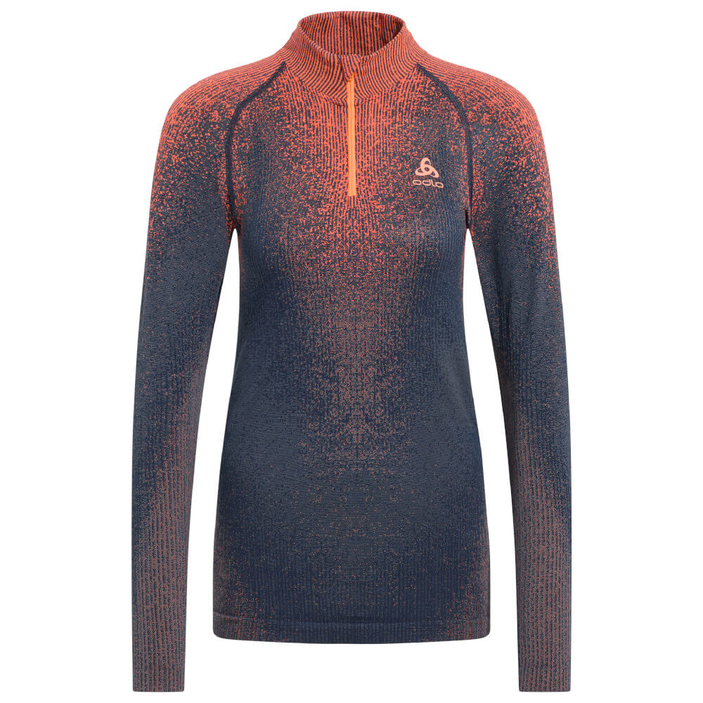 Odlo The POW Blackcomb Women's Base Layer Half Zip Warm, India Ink