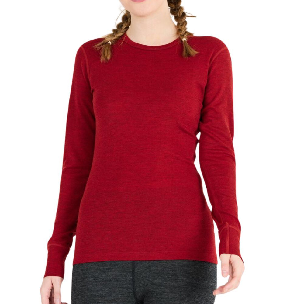 Whistler Cerro Women's Merino Wool Baselayer Top, Dried Tomato