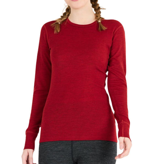 Whistler Cerro Women's Merino Wool Baselayer Top, Dried Tomato