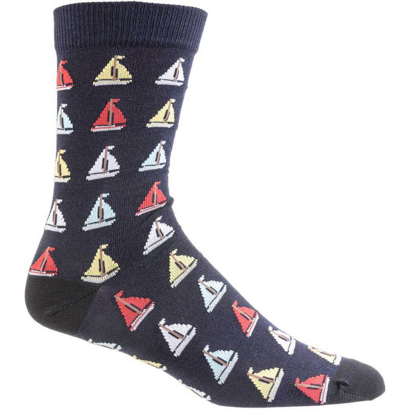 UphillSport Lifestyle Sailboats Merino Socks, navy